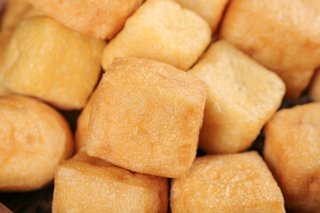 Golden Deep Fried Tofu Puffs - Delicious Asian Cooking Ingredient for Bean Curd Dishes