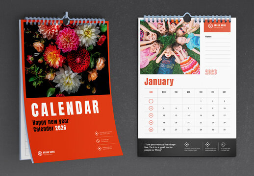 WallCalendar Template 2026