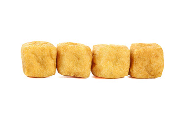 Golden Fried Tofu Puffs Deep Fried Bean Curd Cubes Asian Cooking Ingredient