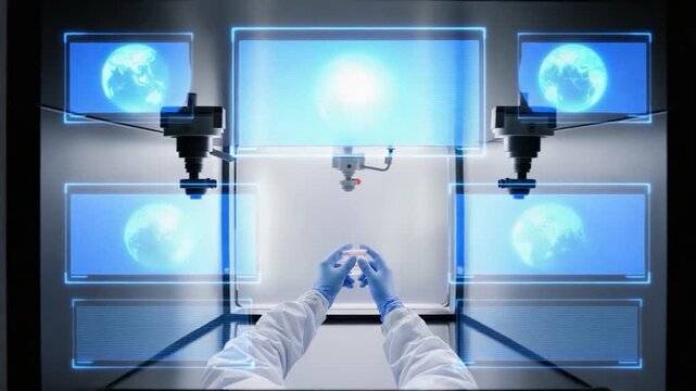 Scientist carefully examining petri dish in sterile laboratory setting, research and development in a modern medical lab for pharmaceutical innovation