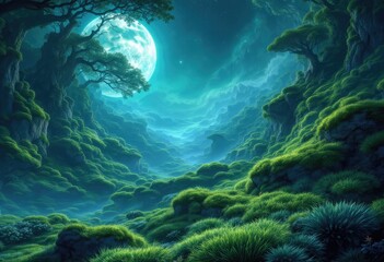 Mystical Moonlit Forest.