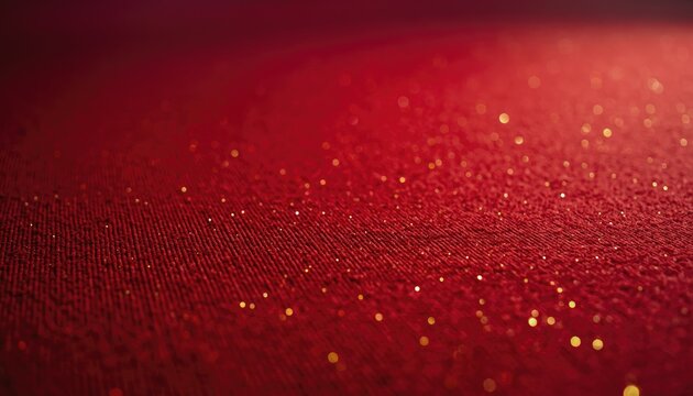 Vibrant red abstract background with shimmering bokeh lights and subtle texture.
