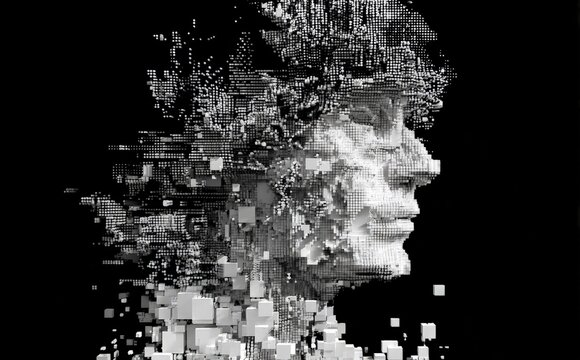 Abstract Human Face Representation with Geometric Digital Cubes - Powered by Adobe