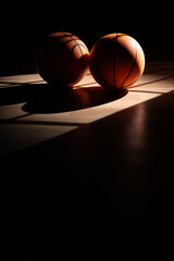 Basketball Background Image with Window Light and Copy Space