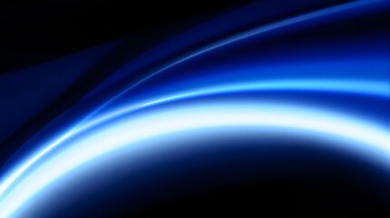 Naklejka premium Dark midnight-blue abstract curve sweeping across frame with bright cobalt rim-light