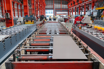 Metal Sheet Rolling Machine in Industrial Factory