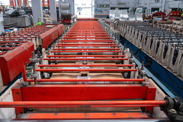 Metal Sheet Rolling Machine in Industrial Factory