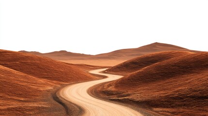 Dramatic winding road through the desert landscape evokes adventure and travel, perfect for branding, marketing, and inspirational content