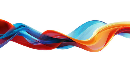 Fototapeta premium Flowing Abstract Waves of Red Blue and Orange isolated on a transparent background