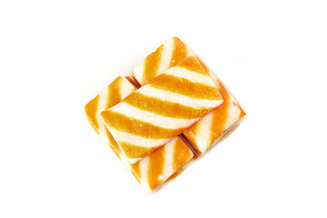 Fresh Orange Slices Arranged in Square Pattern on White Background