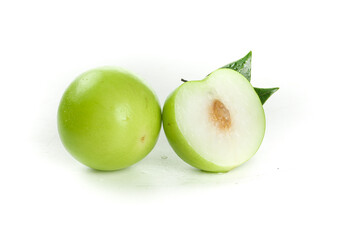 Fresh Green Jujube Fruits Asian Taiwan Yunnan Crisp Apple-like Texture Healthy Snack Food Isolated White Background