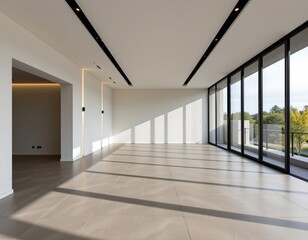 Obraz premium Modern Minimalist Interior with Natural Light and Sleek Design