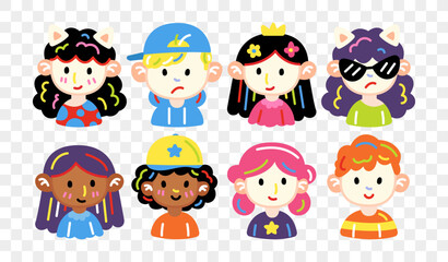 Cute People Character Vector Illustration Transparent