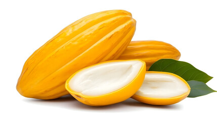 Delicious golden melon fruit with a creamy white center evokes summer freshness and healthy eating for vibrant culinary creations or tropical themed designs