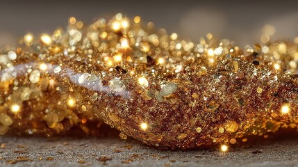 Golden Beam Background with Luminous Waves and Blurred Effects