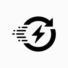 energy, recharge, power, boost, lightning, speed, renew, charge, symbol, icon, electric, voltage, current, fast, dynamic, motion, spark, flow, cycle, refresh, loop, tech, digital, battery, efficiency,