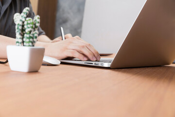 businessman working with computer laptop on office desk
