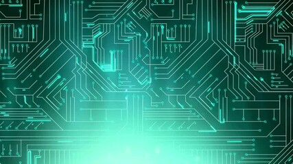 animation of electronic circuit board background. Computer circuit board processing. data processing animation over digital circuit board background. - Powered by Adobe