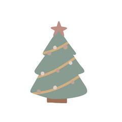 Fototapeta premium Minimal Pastel Christmas Elements | Hand-Drawn Cute Holiday Clipart Set 