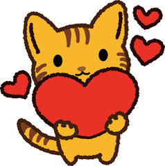 ハートを持った茶トラ