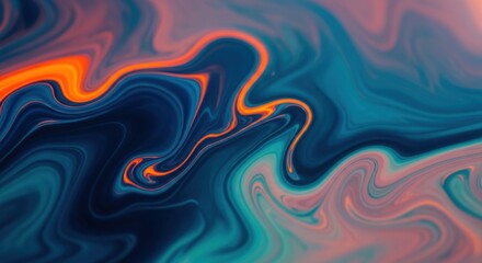 Fototapeta premium Abstract Swirling Colors Art Background with Orange and Blue Tones