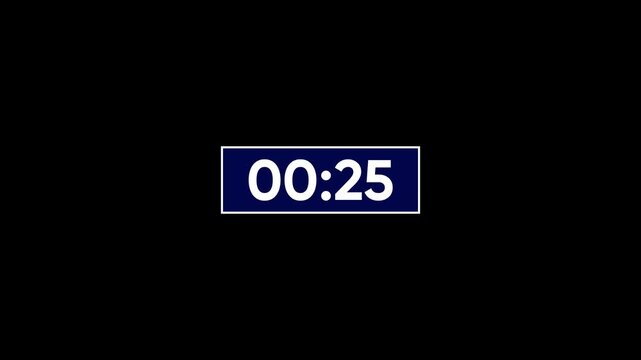 1/2 minutes countdown animation timer white bold number time countdown 30 seconds 4k