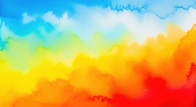 Abstract watercolor background with vibrant rainbow colors and blended washes