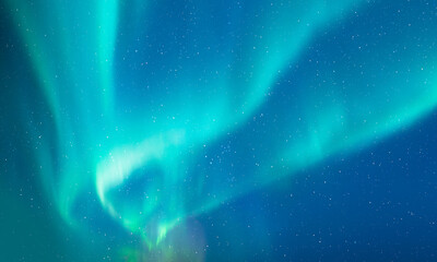 Northern lights or Aurora borealis in the sky - Tromso, Norway