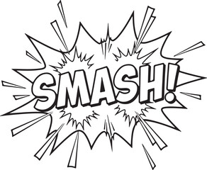 Smash! comic book sound effect pop art text illustration graphic © Fitri