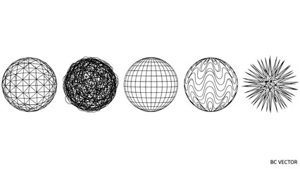 Sphere wireframe abstract collection
