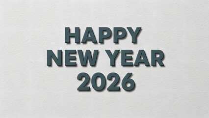 Happy New Year 2026 wishes with 3D text effect for social media posts and joyful greeting card designs, trendy holiday season