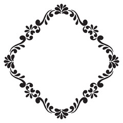 illustration art balck and white hand drawn engraving frame ornament design	