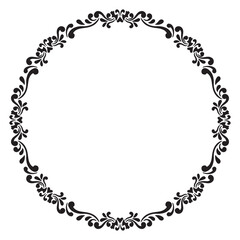 circle engraving frame decorate black and white design	