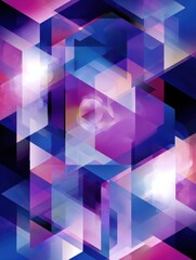 Obraz premium purple blue geometric abstract shapes typography artistic font no logos no brands ar 34