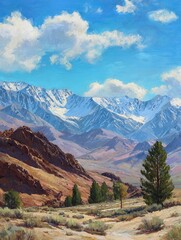 Fototapeta premium american southwest eastern sierras mountainous landscape no logos no brands ar 34
