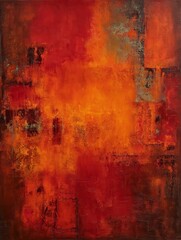 Obraz premium abstract painting showing textures and shades of orange and red color palettes art