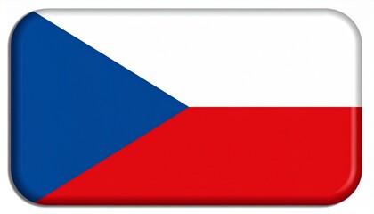 Czech Republic flag with white and red horizontal bands and blue triangle on hoist side, shown with fabric folds.