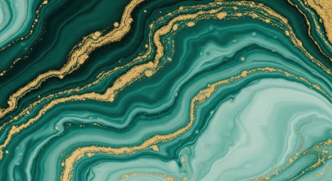 Emerald green and gold marble texture background design for elegant applications