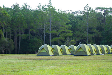 tent camping in the mountains
