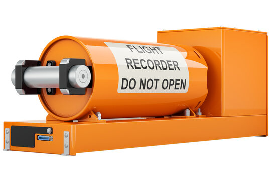 Flight data recorder, black box, transparent background