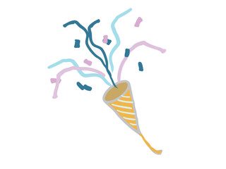 An illustration of a party cracker popping