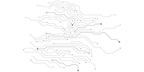 Computer communication cybernetic element. Circuit board vector illustration. High-tech technology background texture.