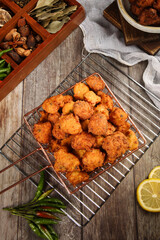 Fried Tofu Meatballs with Fresh Vegetables and Chinese Spices