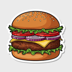hamburger on a white background