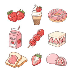 vector illustration of a set of desserts