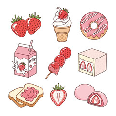 vector illustration of a set of desserts