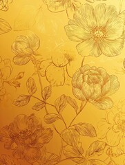 Obraz premium luxury gold floral background vector golden gradient roses and peonies flower line art wallpaper design for prints cover wall arts greeting card wedding cards invitation no logos no brands ar 34