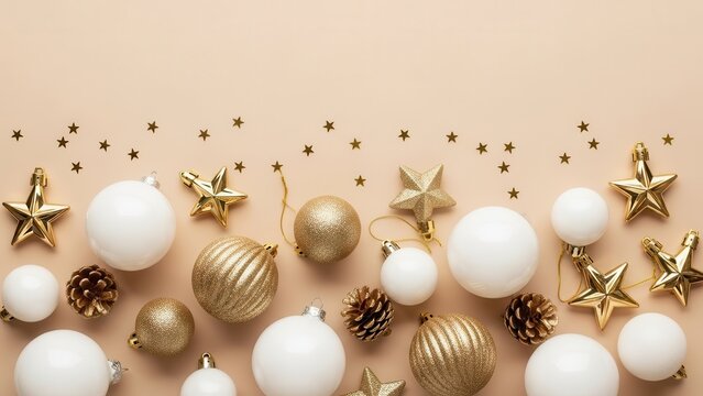 Gold and White Christmas Ornaments and Stars 4a54fbf1149c43e91054c5db586829c5dr