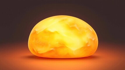 A glowing orange sphere with a textured surface.