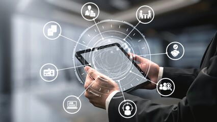 Job search icons show recruitment, HR management, and employee career growth. Job search helps organizations hire talent, job search supports skills, and job search improves workforce. Gist